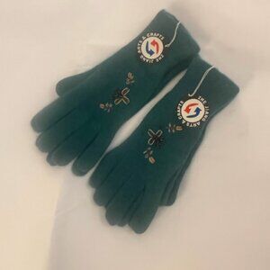 EXCLUSIVE LOT OF 2: NWT WOMEN GLOVES LAMBSWOOL & ANGORA WITH EMBROIDERY …